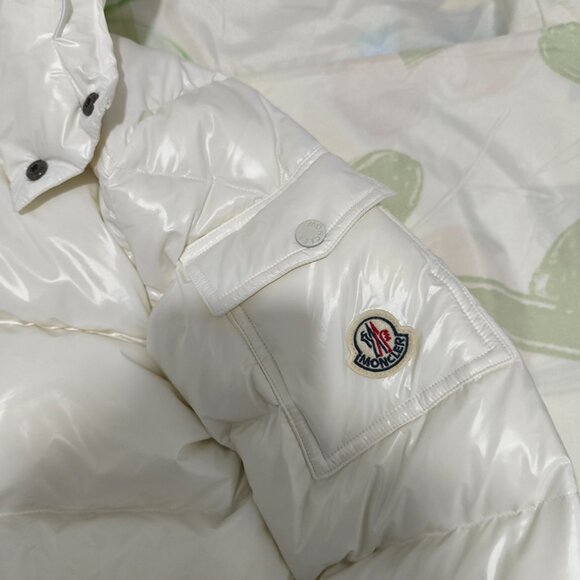 Moncler White Glossy Down Jacket - Picture 6 of 13
